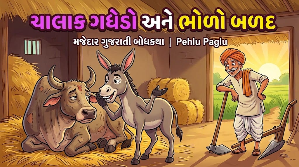 બુદ્ધિશાળી ખેડૂત અને ચાલાક ગધેડો | મજેદાર બોધકથા | chalak gadhedo | Pehlu Paglu