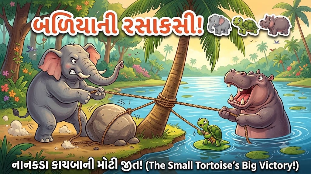હાથી અને હિપોપોટેમસને હરાવી દીધા નાનકડા કાચબાએ! | Elephant vs Tortoise Story in Gujarati