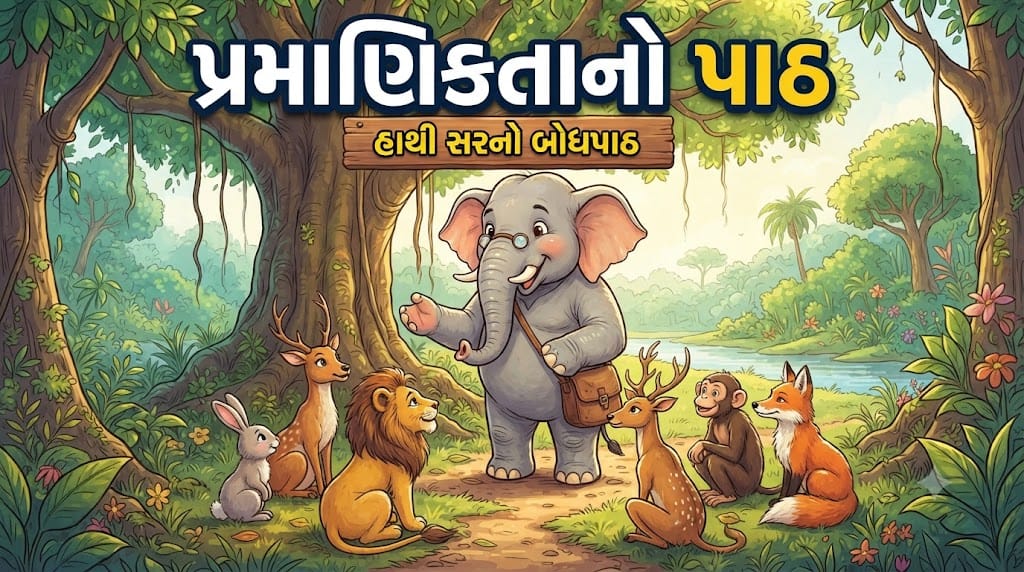 પ્રમાણિકતાનો પાઠ | Pramanikta No Path | Moral Story in Gujarati | Jungle Story — બાળવાર્તા