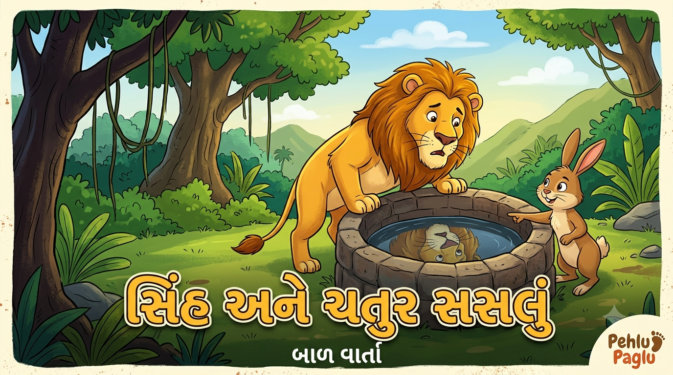 સિંહ અને ચતુર સસલું | Sinh ane Chatur Sasalu | Gujarati Varta | Bal Varta | Pehlu Paglu