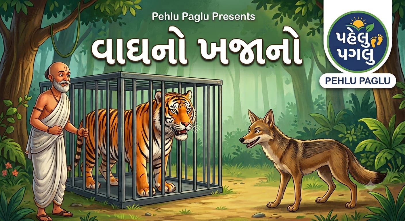 🎬 વાઘનો ખજાનો | Vagh No Khajano | Gujarati Moral Stories for Kids — બાળવાર્તા